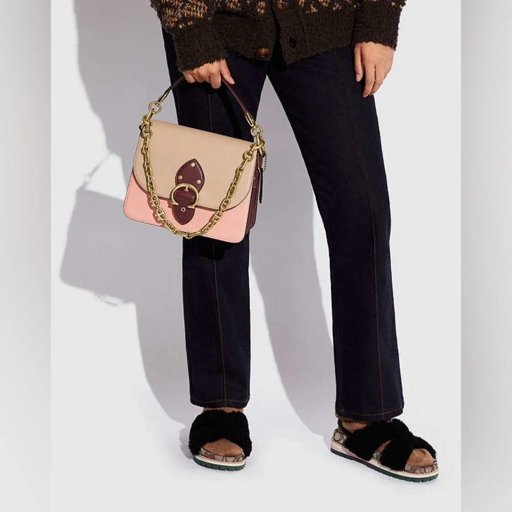 Coach Beat Shoulder Bag – Colorblock Glovetanned Leather (Pink/Multi) - Picture 1 of 11